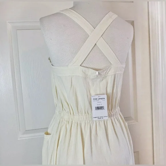 NWT Free people “Catch The Breeze” midi/maxi Dress in ivory, size med (runs big) - Picture 12 of 15